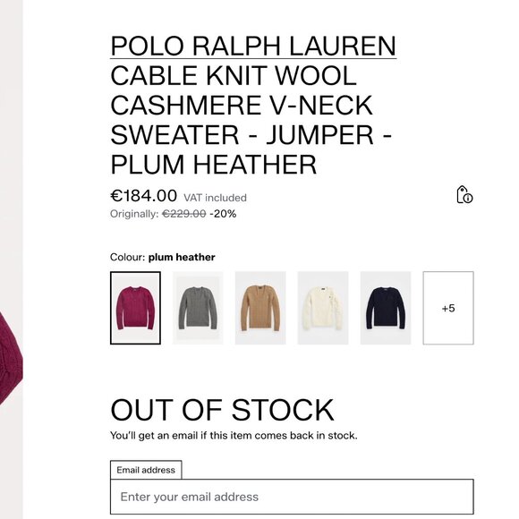 Polo Ralph Lauren Wool Cashmere Cable Knit V-Neck Sweater - Picture 5 of 5